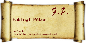 Fabinyi Péter névjegykártya