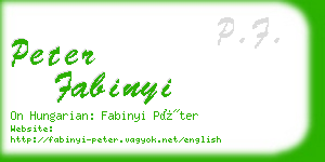 peter fabinyi business card